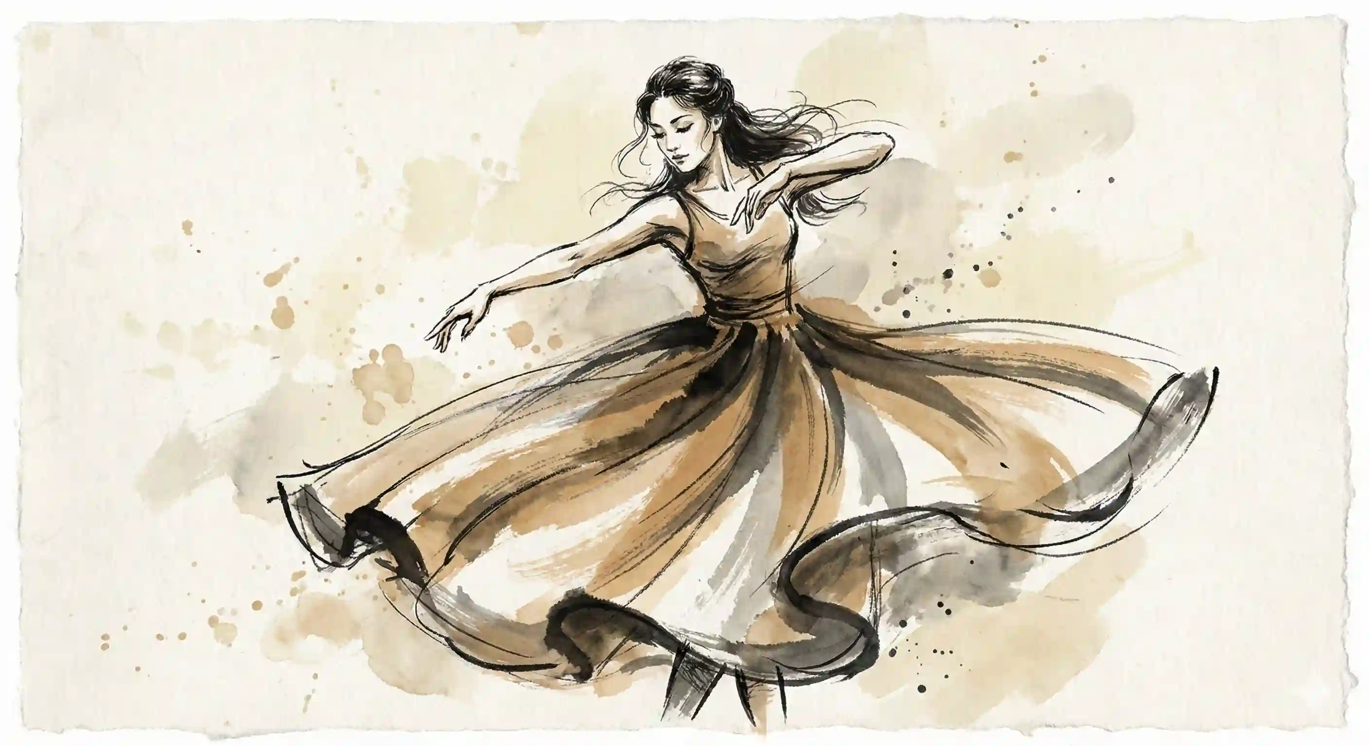 trend prompt: Ink & Wash Illustrations
An expressive ink-and-wash illustration of [SUBJECT], combining loose brush strokes with fine ink lines. Limited [COLOR] palette, organic paper texture, dynamic composition, traditional art meets modern illustration.