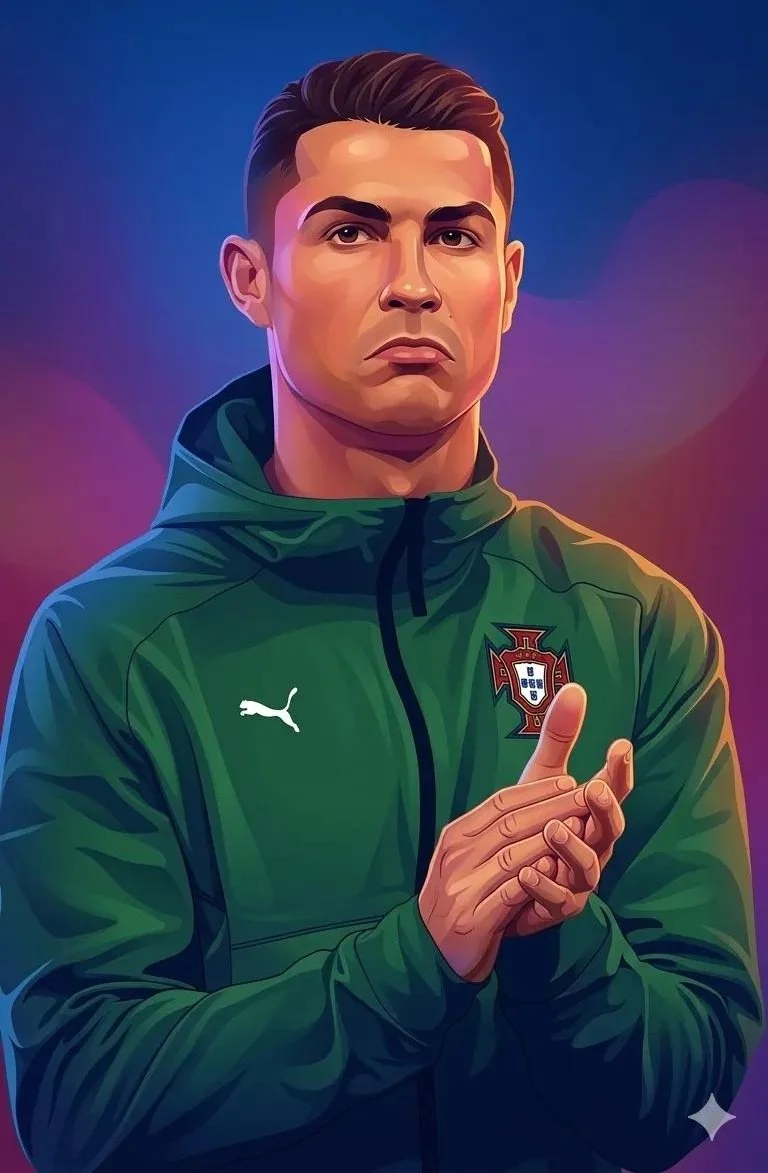 trend prompt: Vibrant stylized vector portrait, same character, enhanced color palette with richer tones, more saturated blues and warm skin tones.
Style: flat illustration mixed with soft painterly gradients, slightly more dynamic lighting.
Lighting: soft