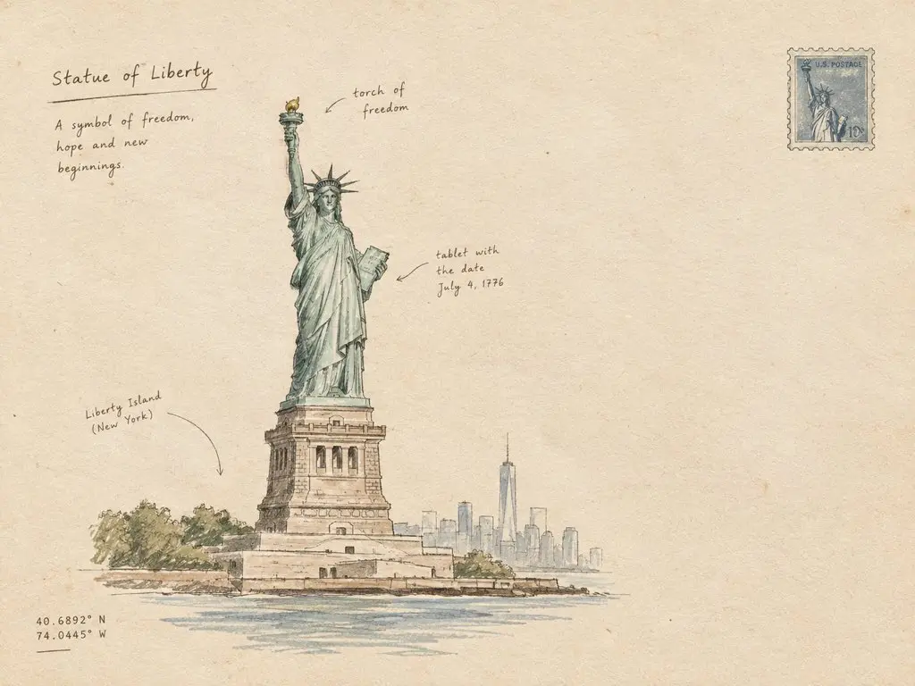 trend prompt: Create a minimal hand-drawn architectural artwork of [STRUCTURE] on warm ivory paper. Show the structure as a simple, elegant ink sketch with clean imperfect lines, subtle pencil shading, tiny handwritten annotations, and a few delicate architectural details. Keep the composition airy with plenty of blank space, muted earthy tones, soft paper texture, and an authentic handmade travel-journal feel. No photorealism, no heavy details, no clutter - simple, artistic, and refined