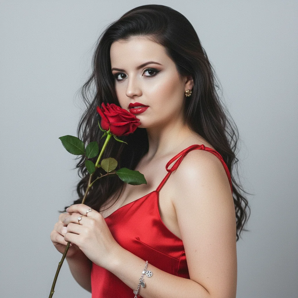 AI generated elegant floral dress portrait