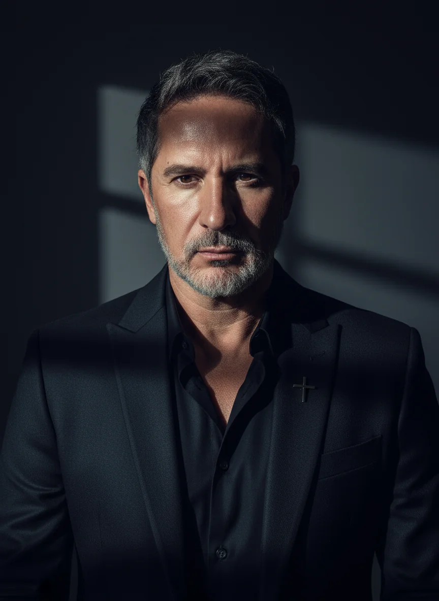 AI modern executive portrait in cinematic editorial style